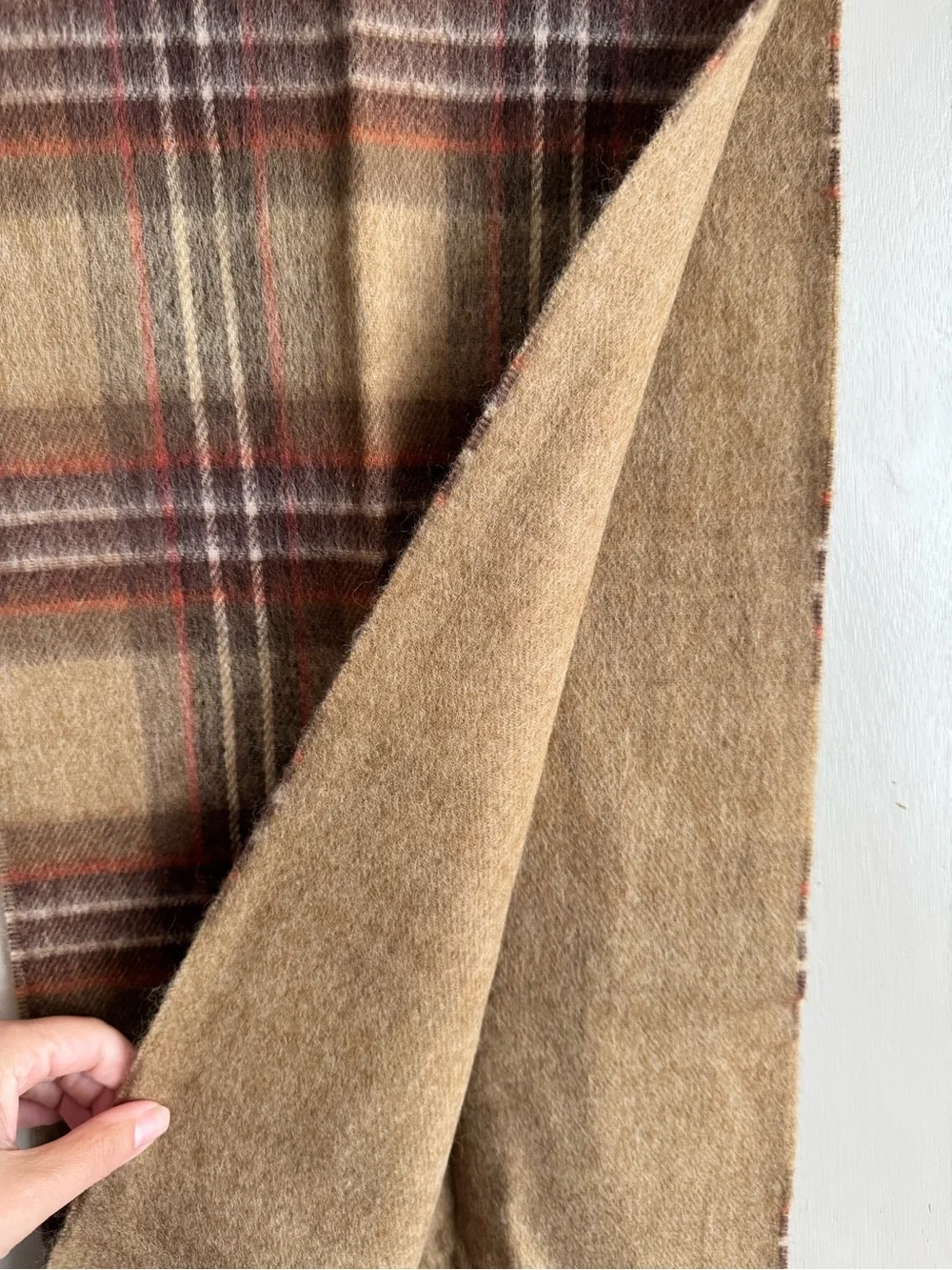 Christian Dior Monsieur Brown and Tan Plaid Wool Scarf